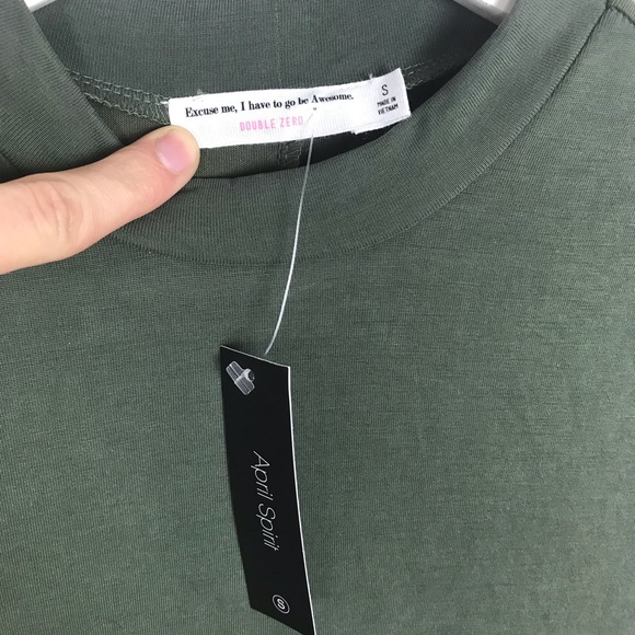 April Spirit Mock Neck Casual Dress in Olive - Picture 4 of 5